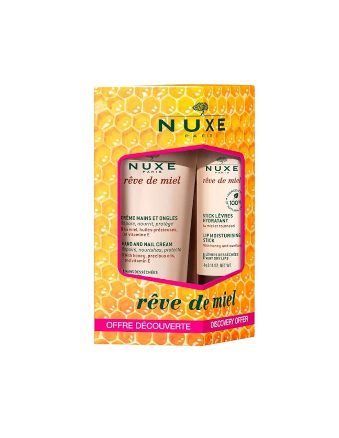 Nuxe Réve de Miel Pack Crema de Manos y Uñas 30ml Batón Hidratante 4gr