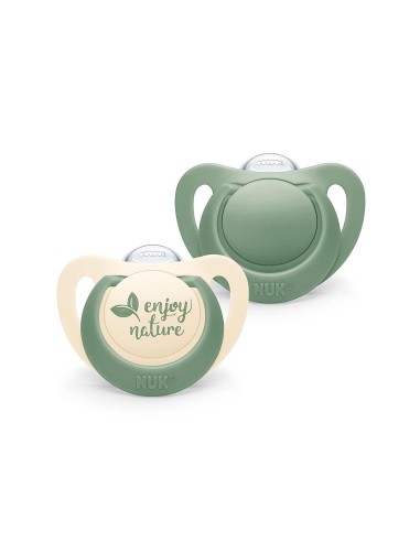 Nuk For Nature Silicone Soother Grey 0 to 6m x2