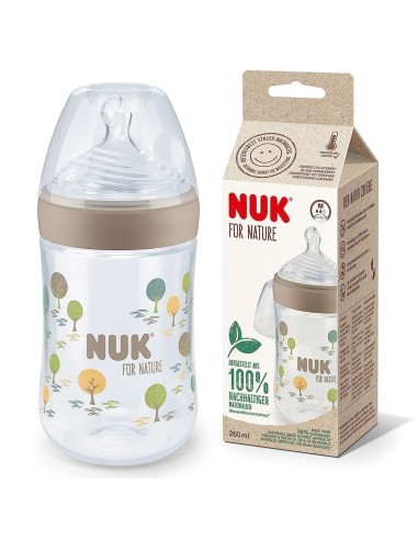 Nuk for Nature Bottle Silicone Teat M Grey 260ml