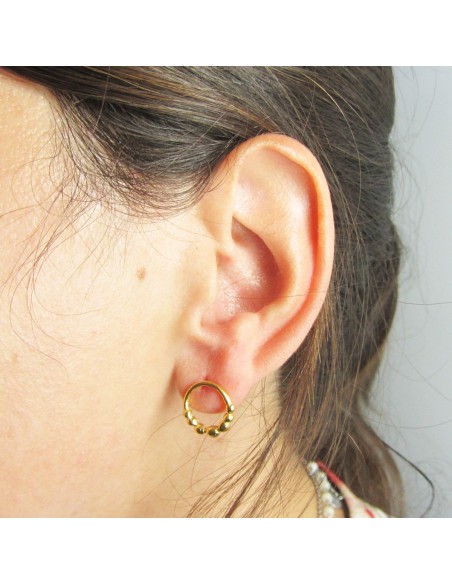 MRio Margot Pendientes de plata chapados en oro Esferas de pendientes