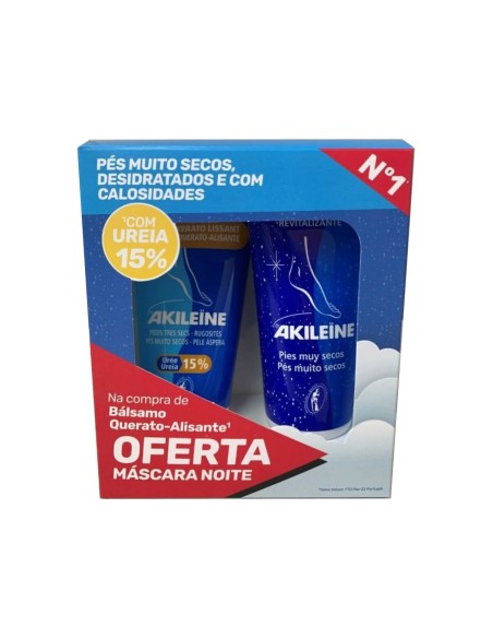 Akileine Pack Bálsamo Kerato-Alisante 75ml y Máscara de Noche Revitalizante 100ml
