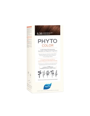 Phyto Color Tinte Permanente con Pigmentos Vegetales 5.35 Marrón Chocolate Claro