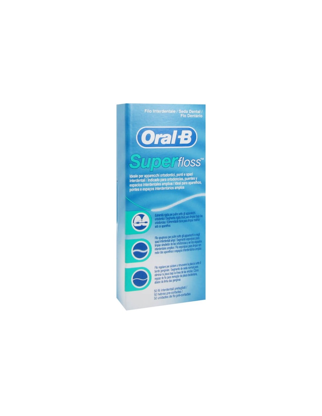 Oral B Superfloss Fino Dentario Aparatos Ortodonticos 50 Hilos