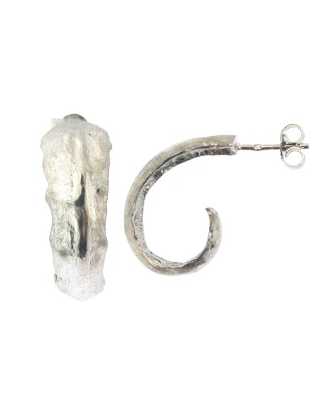 MRIO Pendientes Clásicos Plata Hoja Curvada