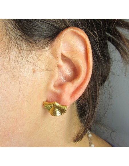 MRIO Pendientes Hoja Inca Plata Dorada