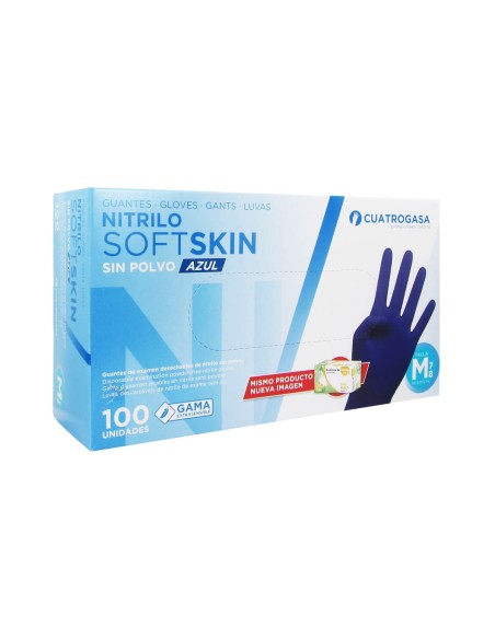 Guantes de nitrilo azul SoftSkin talla M x100 unidades