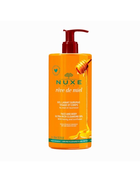 Nuxe Rêve de Miel Gel limpiador nutritivo para el rostro y el cuerpo 750ml