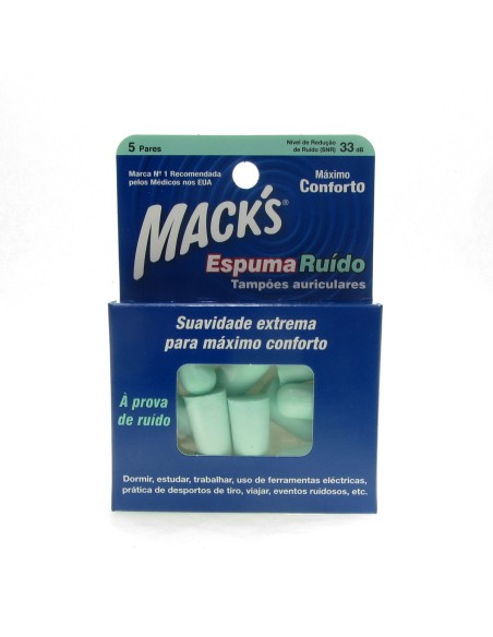 Tapones para los oídos Macks Foam Noise 5 Pares