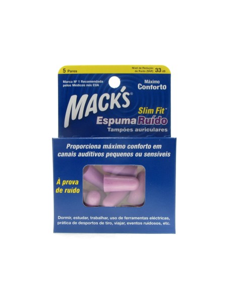 Tapones para los oídos Macks Foam Noise Slim Fit 5 Pares