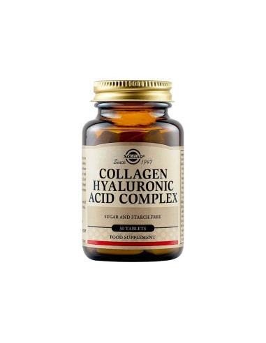 Solgar Complejo de Ácido Hialurónico y Colágeno 30 Comprimidos