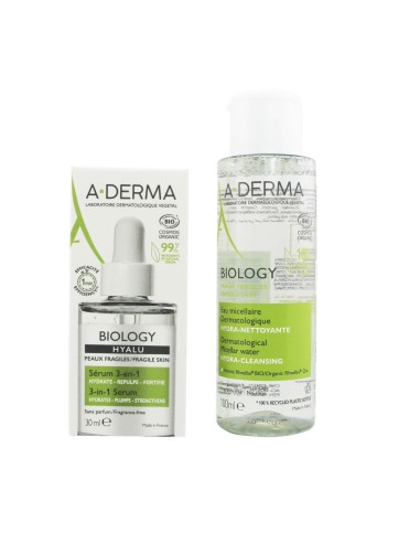Pack A-Derma Biology Hyalu Serum 30ml y Biology Agua Micelar 100ml