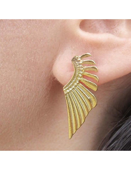 MRIO Pendientes Ala Inca Plata Dorada