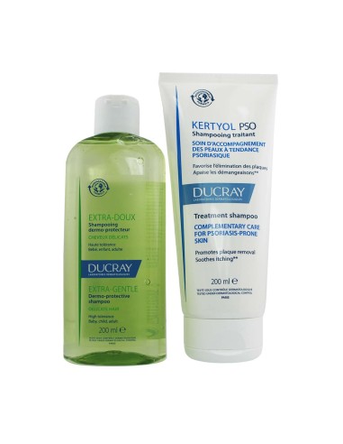 Ducray Kertyol PSO Champú 200ml y Extra-Doux Champú 200ml