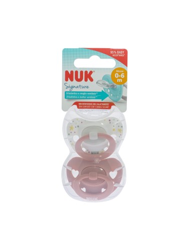 NUK Signature Chupete de silicona 0-6m x2