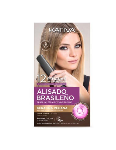 Kit de alisado brasileño Kativa para cabellos claros