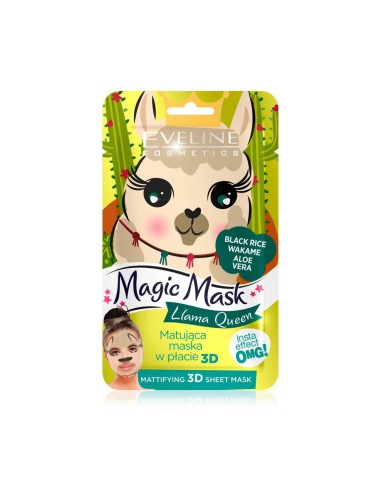 Eveline Cosmetics Magic Mask Llama Queen Mattifying 3D Sheet Mask