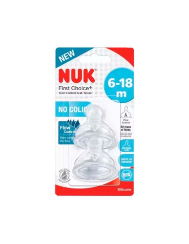 NUK Tetina First Choice Flow Control 6-18m 2 Unidades