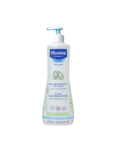 Agua limpiadora sin aclarado Mustela 750ml