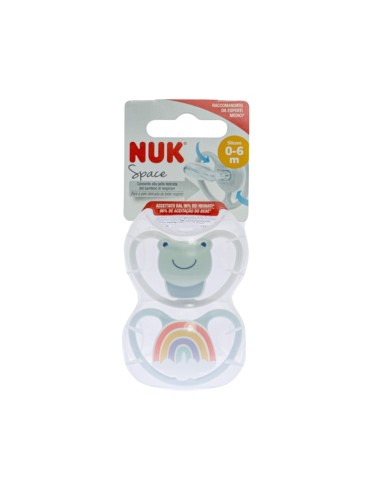 NUK Space Chupete Silicone 0-6M x2