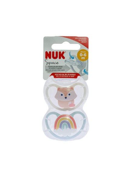 NUK Space Chupete Silicone 0-6M x2