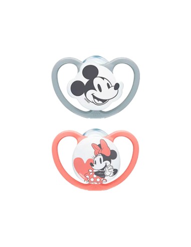 NUK Space Mickey Chupete de silicona Niña 0-6M x2