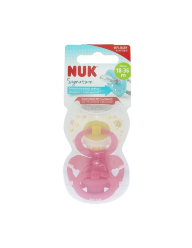 NUK Signature Chupete de silicona 18-36m x2