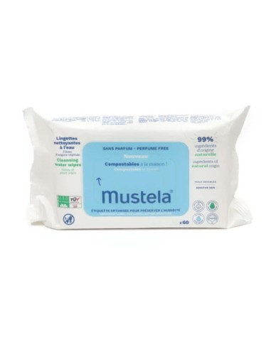 Mustela Toallitas Limpiadoras 0% Perfume 60 Unidades