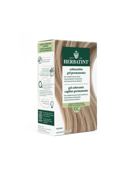 Herbatint Gel Colorante Capilar Permanente 10C Rubio Platino Gris 170ml