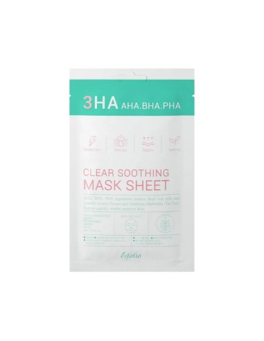 Esfolio 3HA Clear Soothing Mask Sheet Máscara Facial 25ml