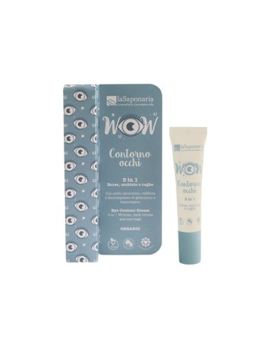 LaSaponaria WOW Crema Contorno de Ojos 3 en 1 Arrugas Ojeras y Bolsas 15ml