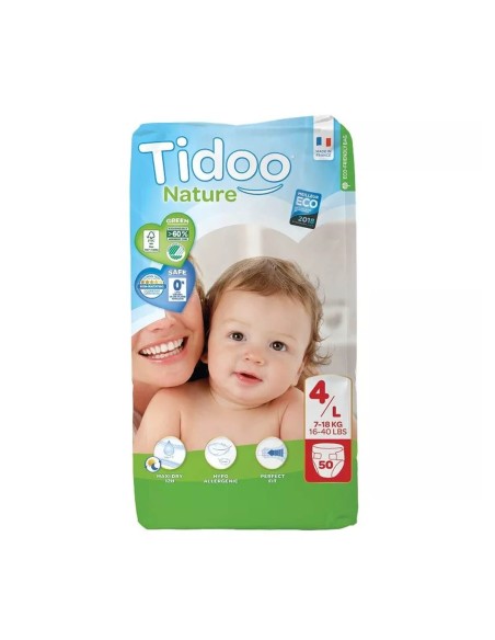 Pañales Tidoo 4L (7-18Kg) 50 unidades