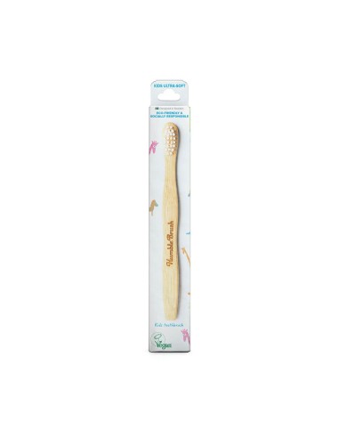 Cepillo de dientes de bambú para niños The Humble Co., blanco ultra suave