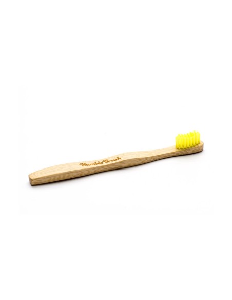 Cepillo de dientes infantil de bambú amarillo ultra suave de The Humble Co.