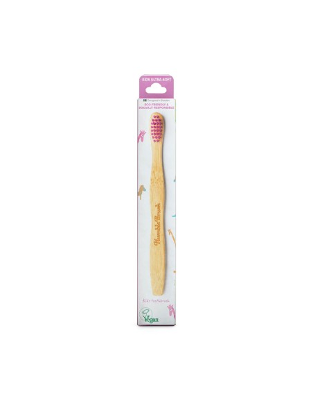 Cepillo de dientes de bambú para niños The Humble Co., morado ultra suave