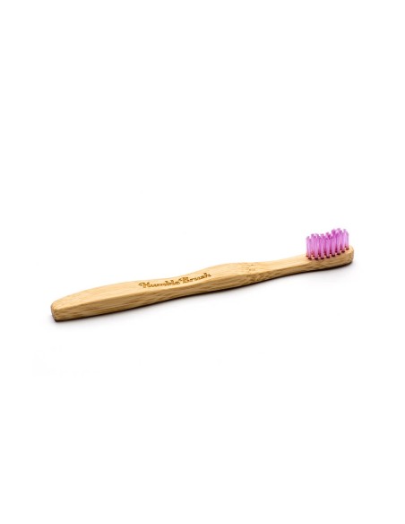 Cepillo de dientes de bambú para niños The Humble Co., morado ultra suave