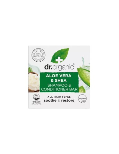 Dr. Organic Champú y Acondicionador Sólido de Aloe Vera y Chía 75g
