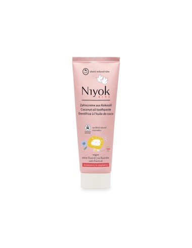 Niyok Dentífrico Natural de Aceite de Coco Niño Fresa y Frambuesa 75ml