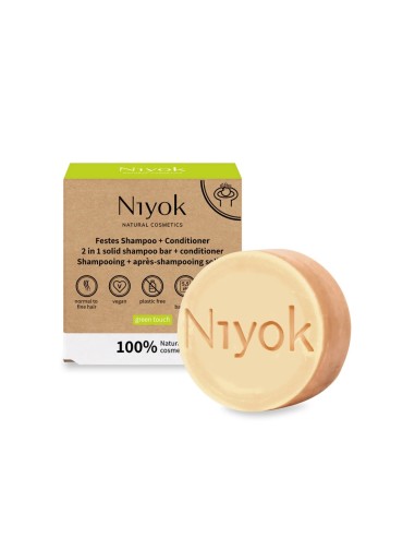 Niyok Champú y Acondicionador Sólido 2 en 1 Green Touch 80g