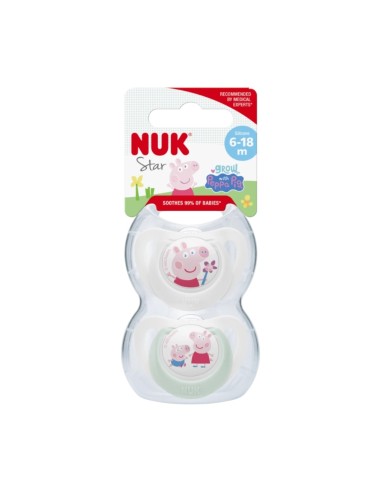 Chupete Nuk Star Peppa Pig 6-18m 2unidades