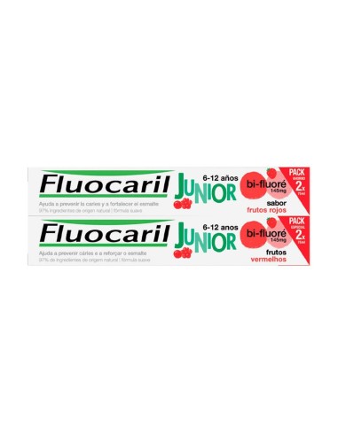Fluocaril Junior 6 a 12 Gel Dentifrico Frutas Rojas 2x75ml