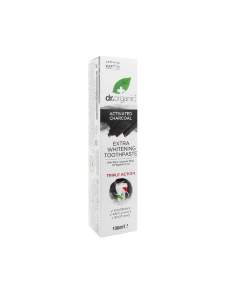 Dr Organic Pasta Dentífrica de Carbón Extra Blanqueadora 100ml