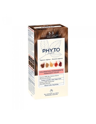 Phyto Color Colorante Permanente con Pigmentos Vegetales 5.3 Castaño Claro Dorado