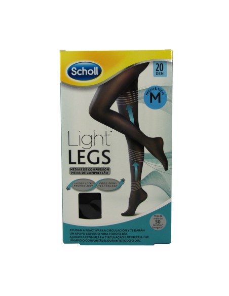 Scholl Light Legs Medias de compresión 20Den Negro Medium