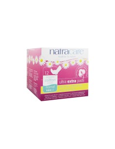 Almohadillas sanitarias extrafinas con alas Natracare 12 unidades