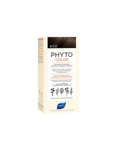 Phyto Color Colorante Permanente con Pigmentos Vegetales 6 Rubio Oscuro
