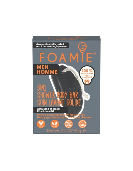 Foamie Barra Limpiadora para Hombres con Carbón Activado 3 en 1 90g