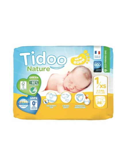 Tidoo Pañales para recién nacidos 1XS (2-5Kg) 26pcs