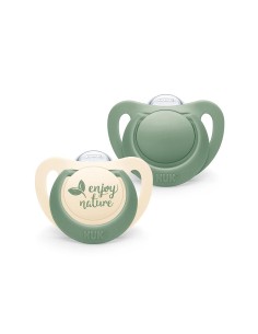 Nuk For Nature Silicone Soother Green 18 to 36m x2