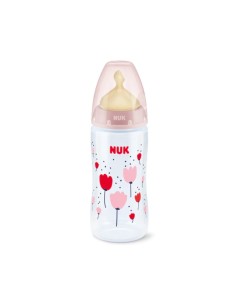 Botella Indicadora de Temperatura de Látex First Choice NUK 6 + M L 300ml