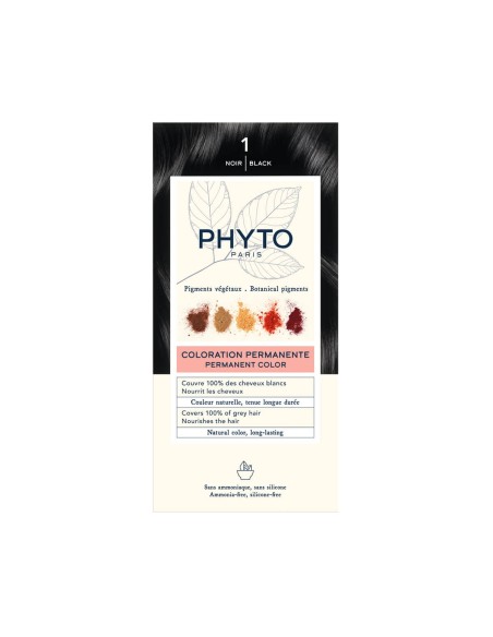 Phyto Color Colorante Permanente con Pigmentos Vegetales 1 Negro